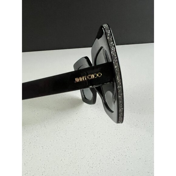 JIMMY CHOO Auri Dark Havana Square-Frame Sunglasses With Glitter black main image 5